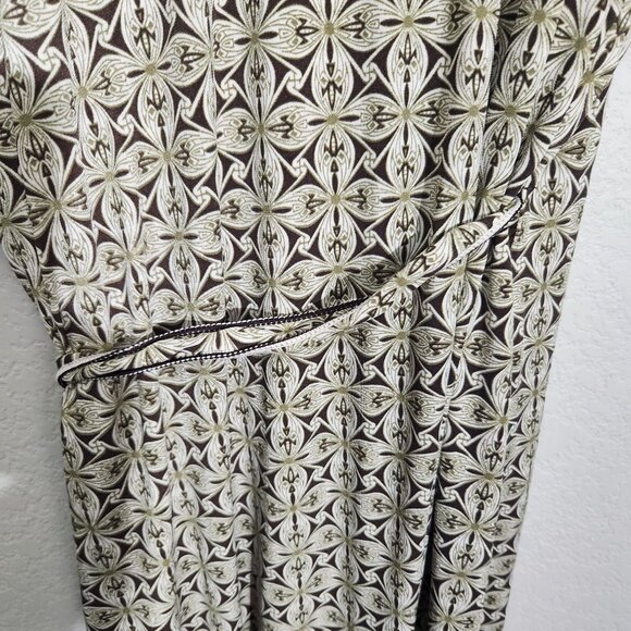 Max Studio Womens Floral Print Wrap Dress XL Polyester/Spandex Brown & Beige - Picture 7 of 13